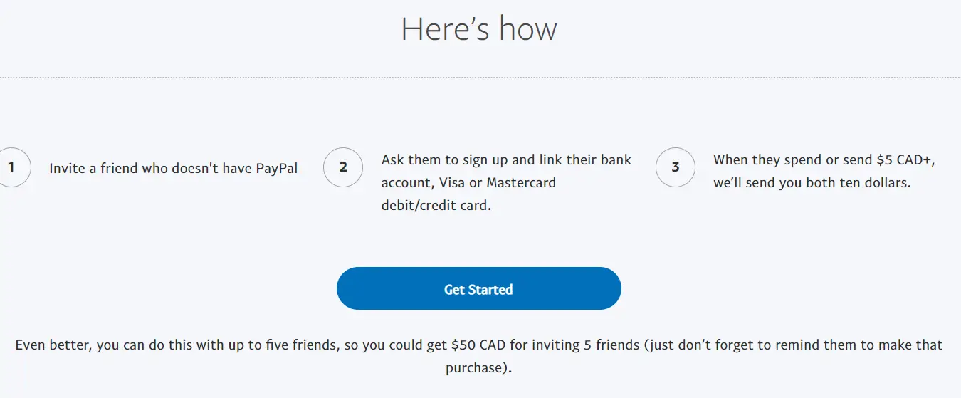 PayPal refer a friend.