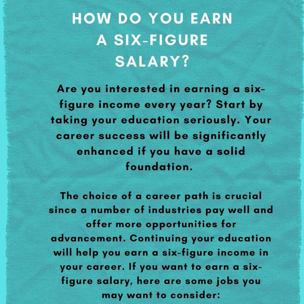 How do you earn a six-figure salary