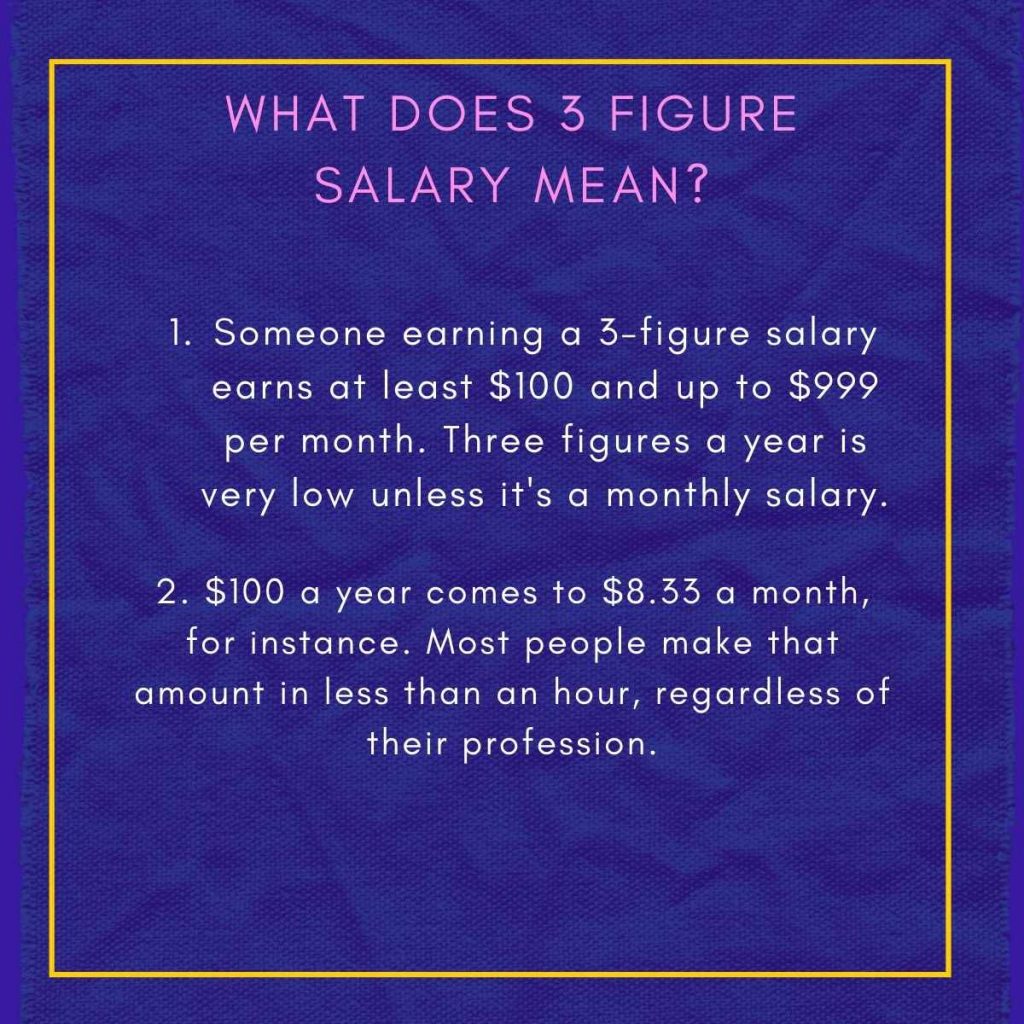 What does 3 figure salary mean