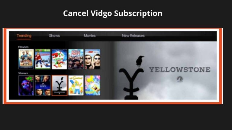 Cancel Vidgo Subscription