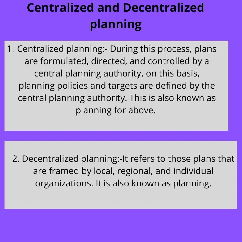 Centralized and Decentralized planning
