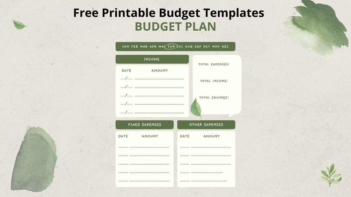 Free Printable Budget Templates