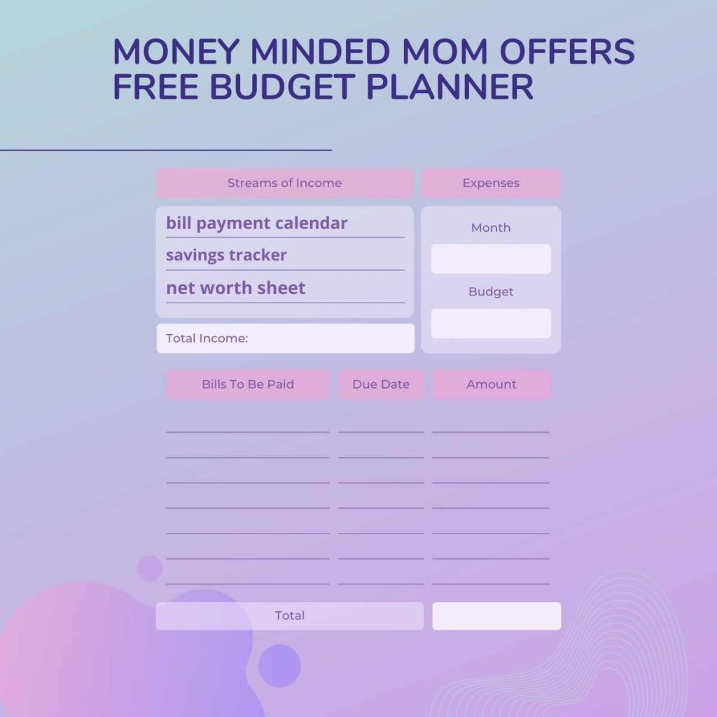Money Minded Mom offers free budget planner