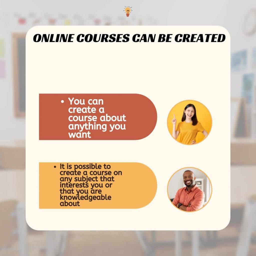 Online courses can be created